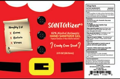 Santa 62 2oz.jpg SANTAtizer Hand Gel - Santa 62 2oz